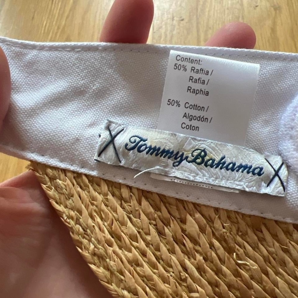 Tommy Bahama White Straw Visor One Size - Picture 4 of 4